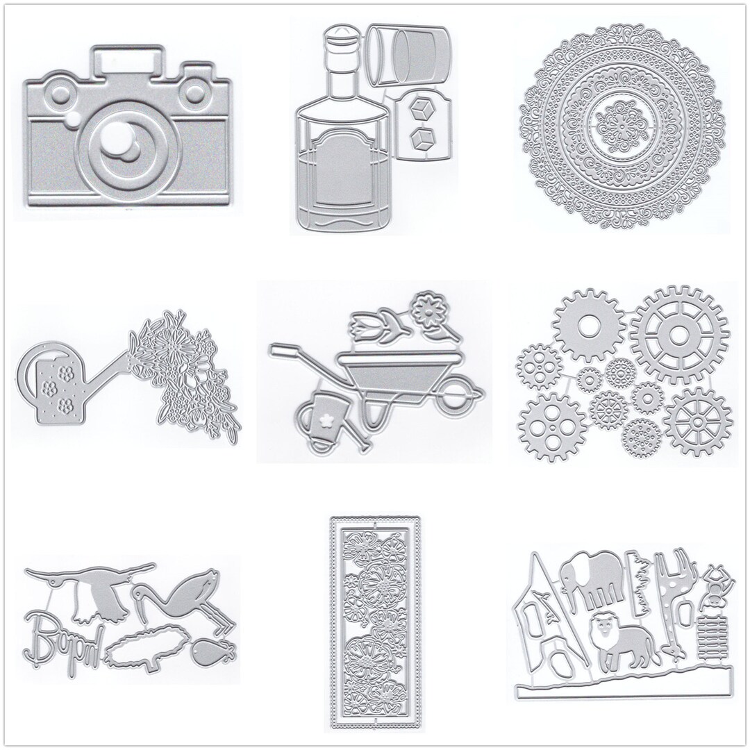Fustelle Metalliche Per Scrapbooking A Forma Di Lampadina Vintage - Stampo In Acciaio Per Biglietti Fai Da Te E Decorazioni Carta (77x171mm) - 2