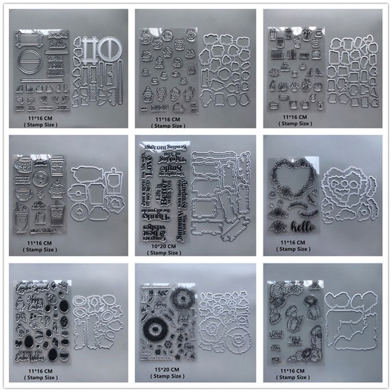カッティングダイ　クリアスタンプ 29種類の動物のクリアスタンプと金属カッティングダイ
