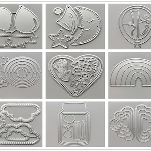 22 Design Regenbogen Wolken Metallstanzformen • 2022 NEUE Stanzformen für die Kartenherstellung • DIY Prägestempel • Scrapbooking Papierschablonen