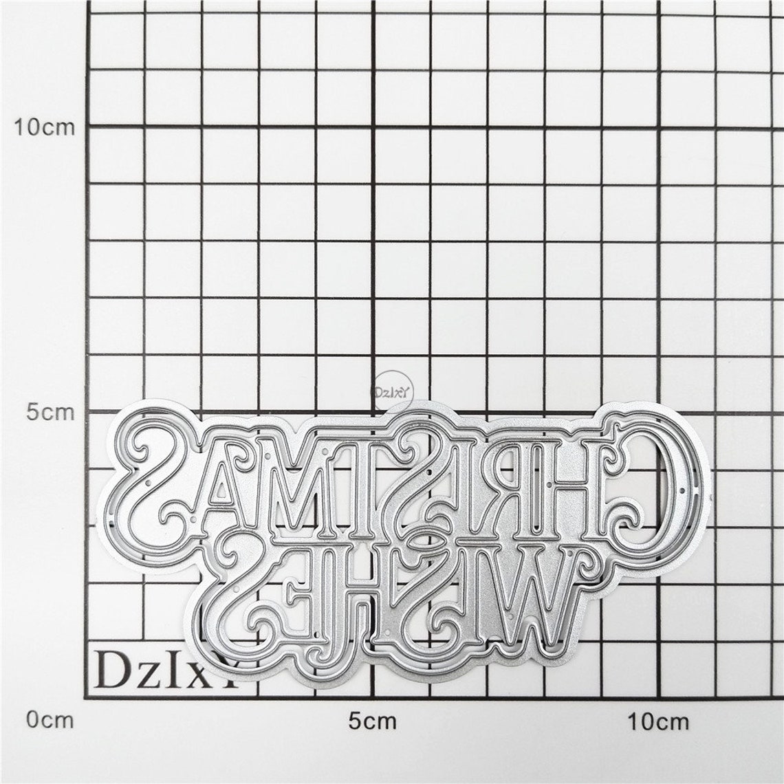 Dzixy Shadow Christmas Wishes Metal Cutting Dies for Card Making Paper ...