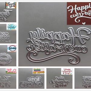 29 Design Wörter Gefühle Metallstanzformen • 2022 NEUE Stanzformen für die Kartenherstellung • DIY Prägestanzen • Scrapbooking Papierschablonen