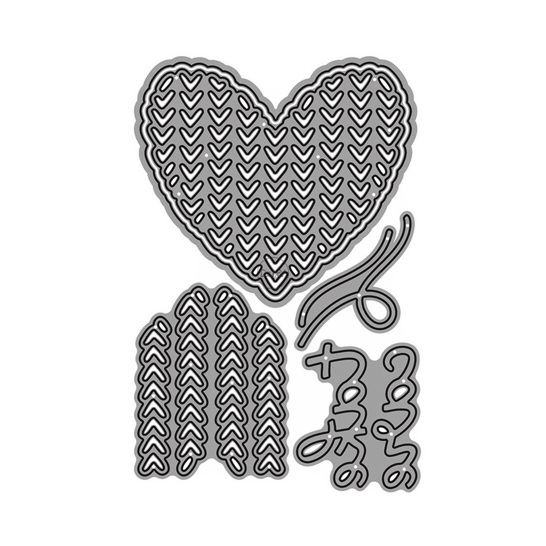 Dzixy Shadow Heart Hollow Metal Cutting Dies for Card Making Paper ...