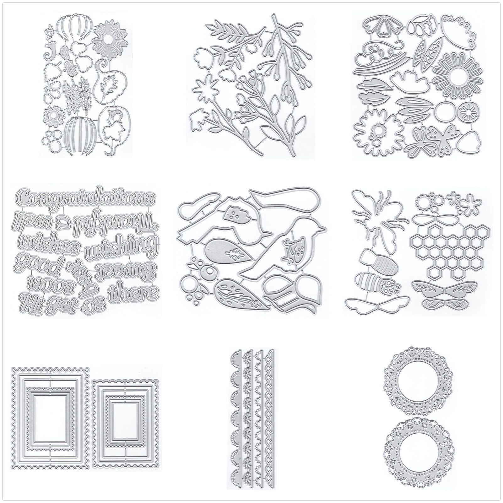 18 Design Flowers Lace Metal Cutting Dies for Card Making Paper ...