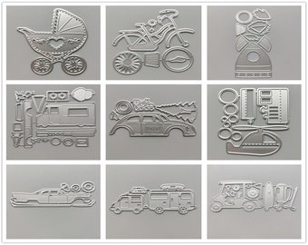 22 Design Cars Aircraft Metal Cutting Dies • 2022 NEW Die Cuts for Cards Making • DIY Embossing Die Cuts • Scrapbooking Paper Stencils