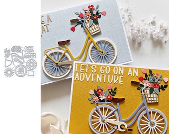 DzIxY Bicycles Cards Metal Cutting Dies for Card Making Paper Embossing Die Cuts Sets Album Crafts 2023 New Templates Stencils