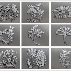 29 ontwerp bloemen bladeren metalen stansmessen • 2022 NIEUW stansmessen voor kaarten maken • DHZ reliëfstansvormen • scrapbooking stencils
