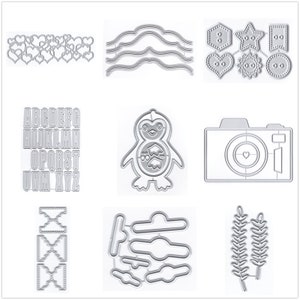 21 matrices de découpe en métal pour étiquettes de bordure pour la fabrication de cartes, gaufrage du papier, ensembles de découpes Album 2024 nouveaux modèles de pochoirs