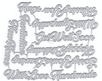 DzIxY 英語の単語 メタルカッティングダイ カード作り 紙エンボス加工 ダイカットセット アルバムクラフト 2023 新しいテンプレート ステンシル