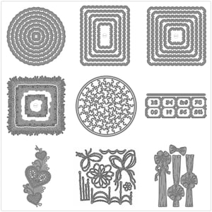 17 matrices de découpe en métal pour étiquette de bordure en dentelle pour la fabrication de cartes, gaufrage du papier, ensembles de découpes Album 2024 nouveaux modèles de pochoirs