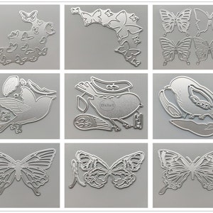 20 Design Birds Butterfly Metal Cutting Dies • 2022 NOVOS Die Cuts para fazer cartões • DIY Embossing Die Cuts • Stencils de papel para scrapbooking