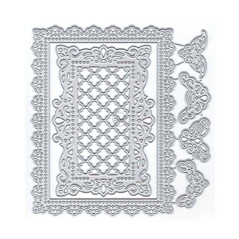 Dzixy Vintage Rectangle Lace Metal Cutting Dies for Card Making Paper ...