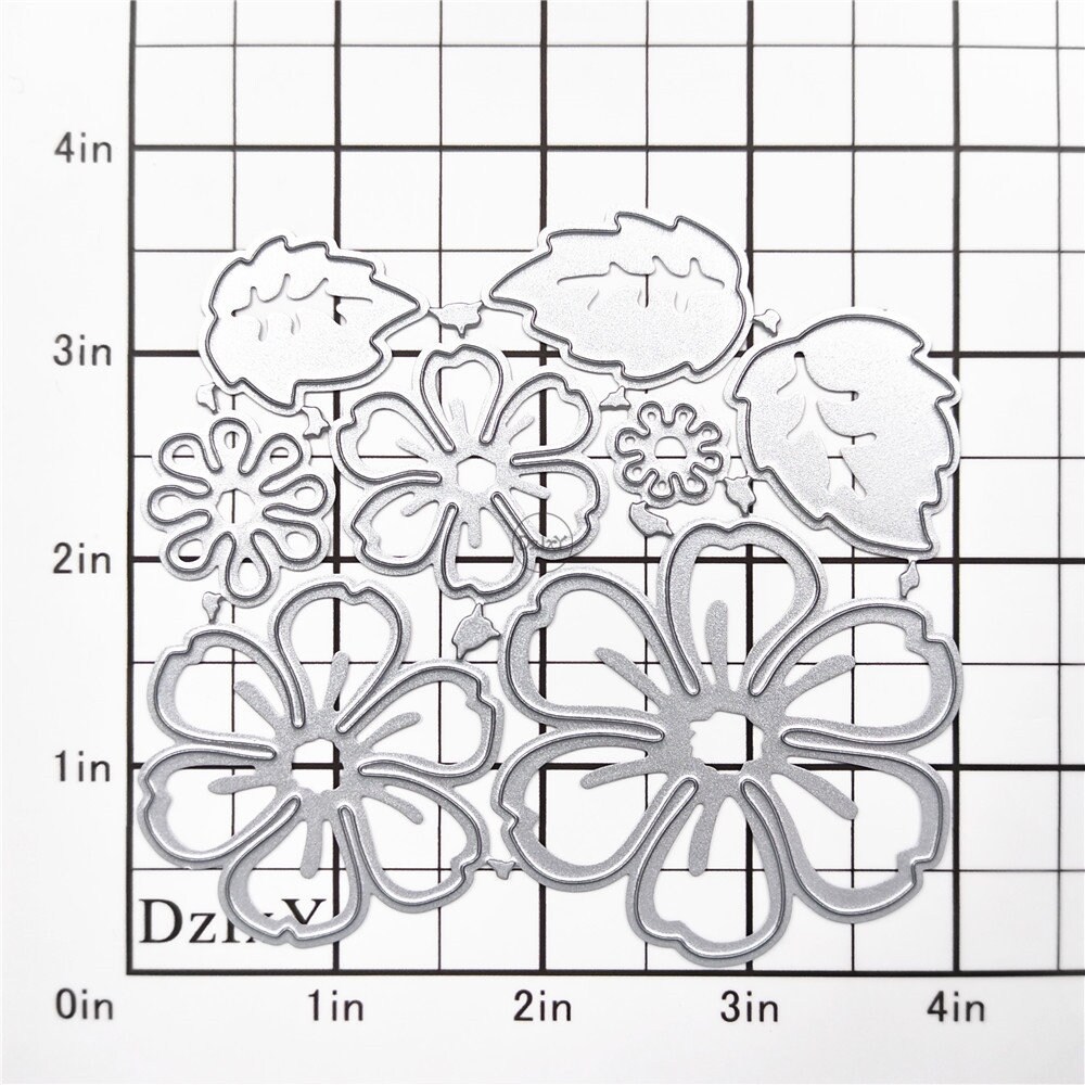 Dzixy Flower Leaves Metal Cutting Dies for Card Making Paper Embossing ...