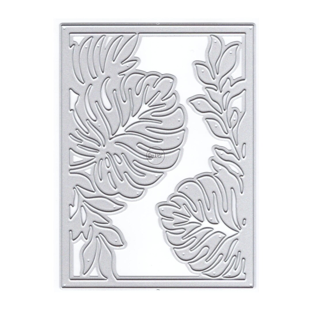 Dzixy Leaves Background Metal Cutting Dies for Card Making Paper ...
