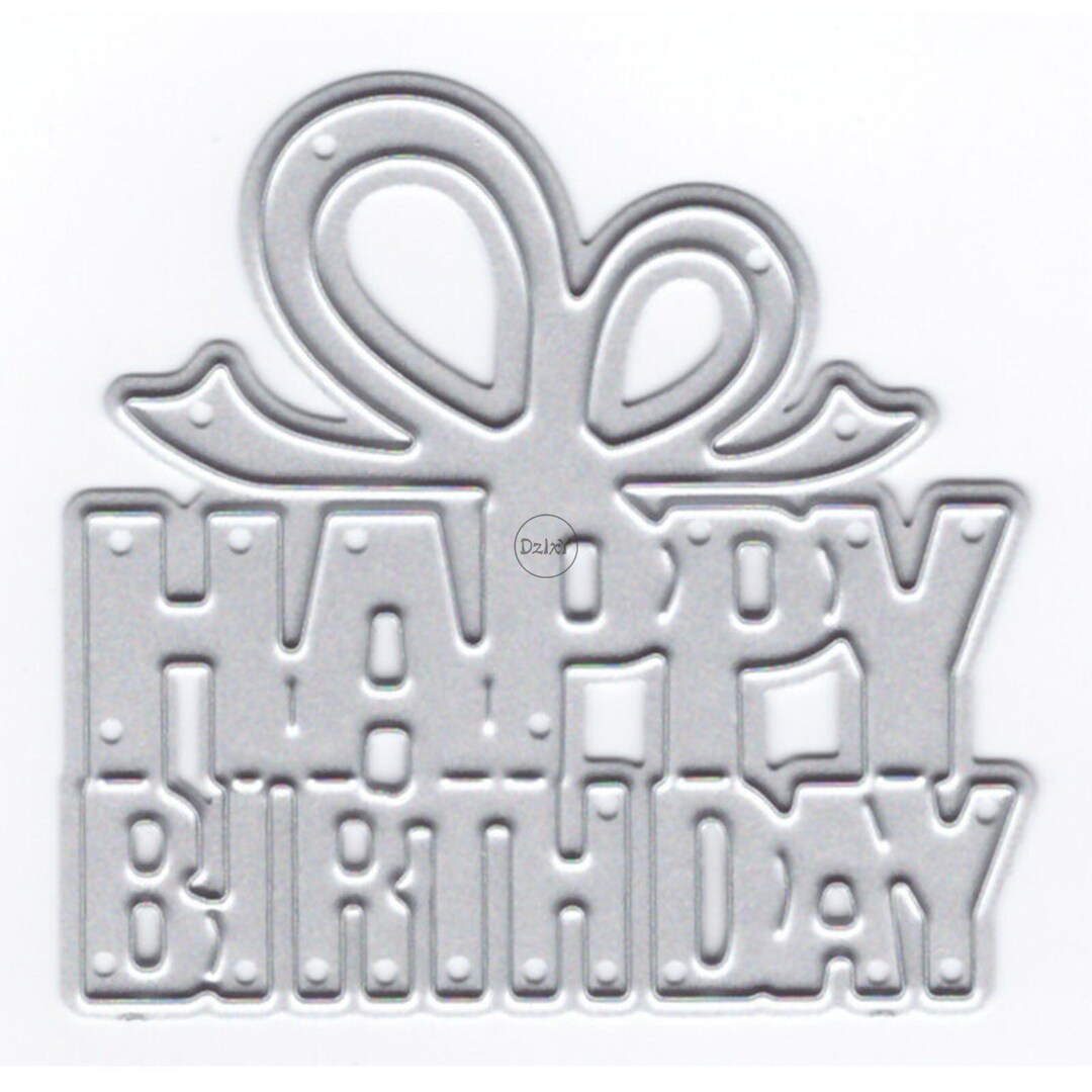 Dzixy Words Happy Birthday Metal Cutting Dies for Card Making Paper ...