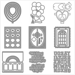 23 Matrices de découpe en métal pour plaque de fond, ballons, pour la fabrication de cartes, gaufrage, ensembles de découpes, Album 2024, nouveaux modèles, pochoirs