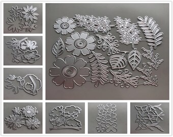 Dzixy Flowers Background Metal Cutting Dies for Card Making Paper ...
