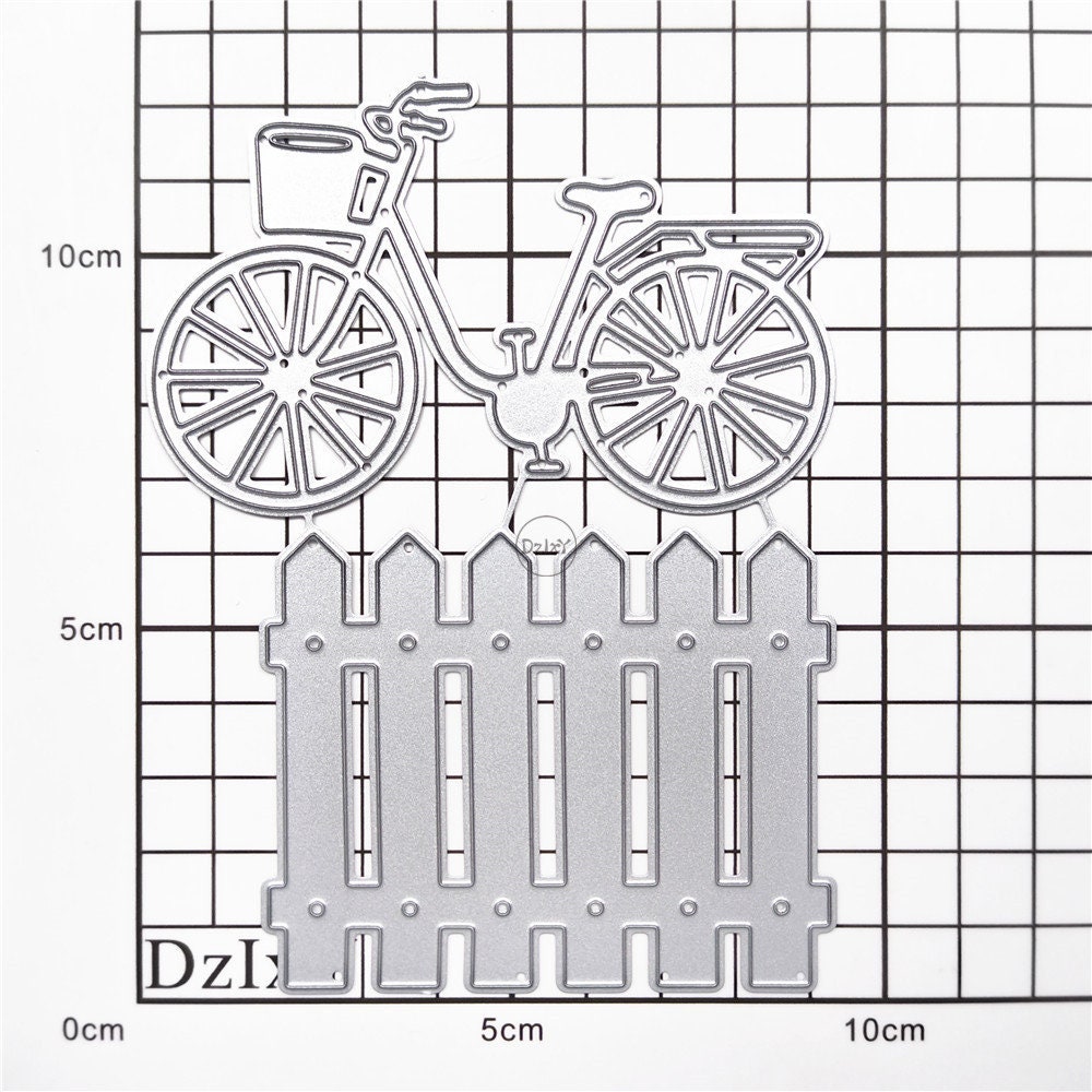 Dzixy Bicycle Fence Metal Cutting Dies for Card Making Paper Embossing ...
