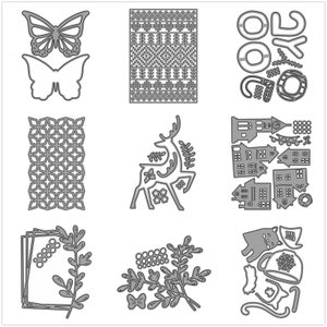 29 matrices de découpe en métal de fond de conception pour la fabrication de cartes gaufrage du papier ensembles de découpes Artisanat 2023 nouveaux modèles pochoirs