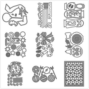 17 Design Natal Coração Em Forma De Renda De Metal Corte Dies para Cartão Fazendo Papel Embossing Die Cuts Sets Álbum 2024 Novos Modelos Stencils