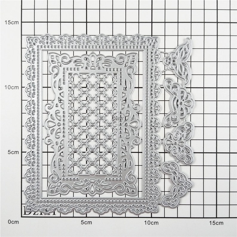 Dzixy Vintage Rectangle Lace Metal Cutting Dies for Card Making Paper ...