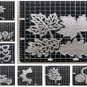 24 troqueles de corte de metal con diseño de hojas y flores • Troqueles nuevos 2022 para hacer tarjetas • Troqueles de relieve para bricolaje • Plantillas de papel para álbumes de recortes