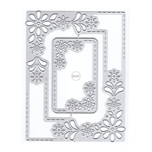 DzIxY Rechthoek Bloemenrand Metalen Stansmessen voor Kaarten Maken Papier Embossing Die Cuts Sets Album 2023 Sjablonen Stencils