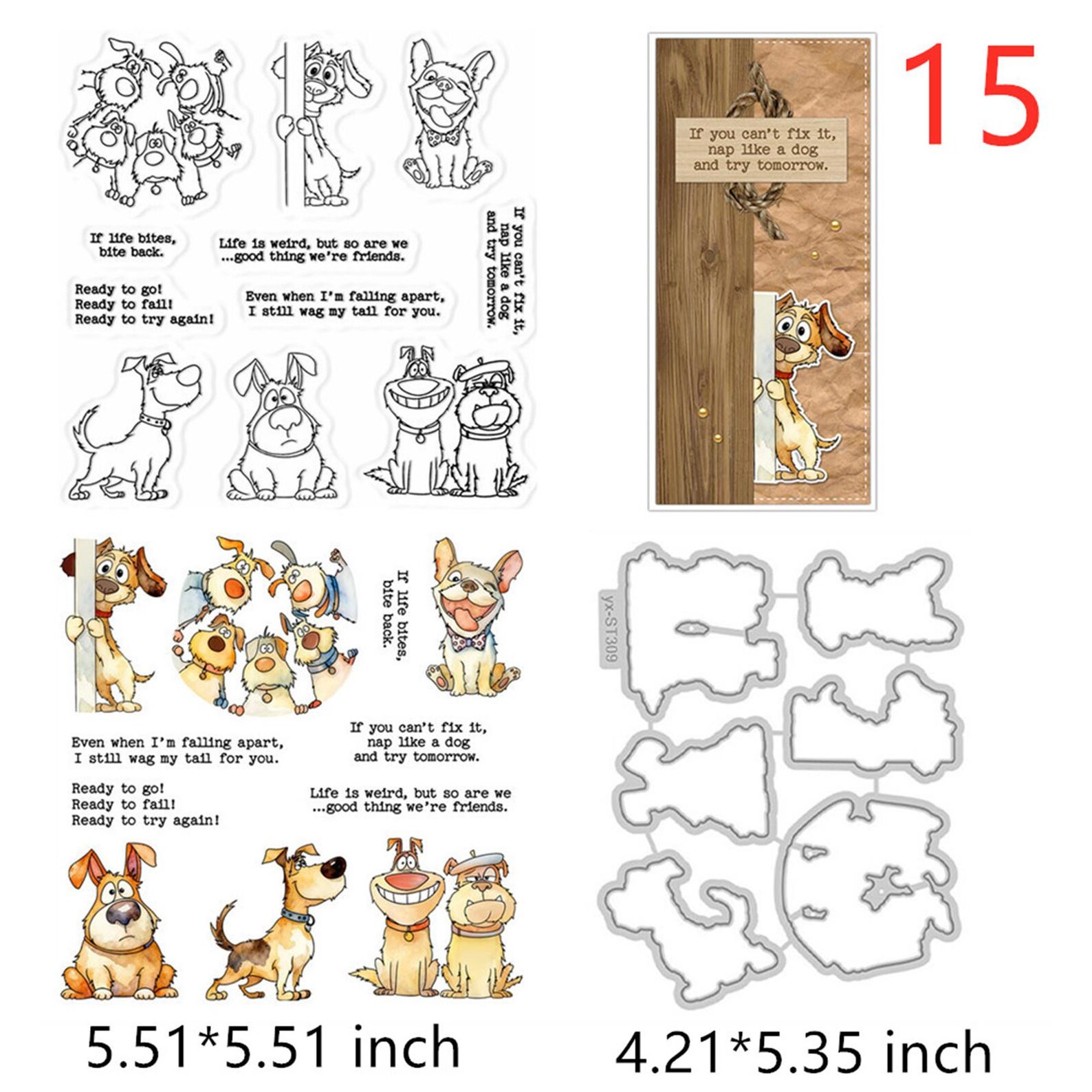 Dog Cat Cow Animals Clear Stamps and Die Cuts for Card Making DIY Metal ...