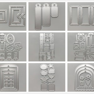 27 etiquetas de diseño para tarjetas, troqueles de corte de metal • Troqueles nuevos de 2022 para hacer tarjetas • Troqueles de relieve para bricolaje • Plantillas de papel para álbumes de recortes
