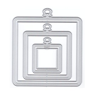 DzIxY Square Label Metal Cutting Dies for Card Making Paper Embossing Die Cuts Sets Album Crafts 2023 New Templates Stencils