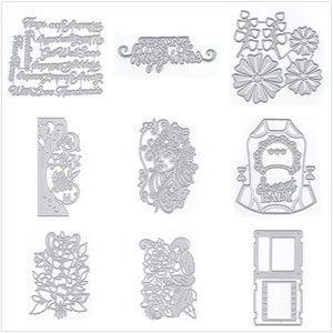 29 diseños de troqueles de corte de metal con palabras navideñas para hacer tarjetas, juegos de troqueles de relieve de papel, álbumes, plantillas nuevas 2024