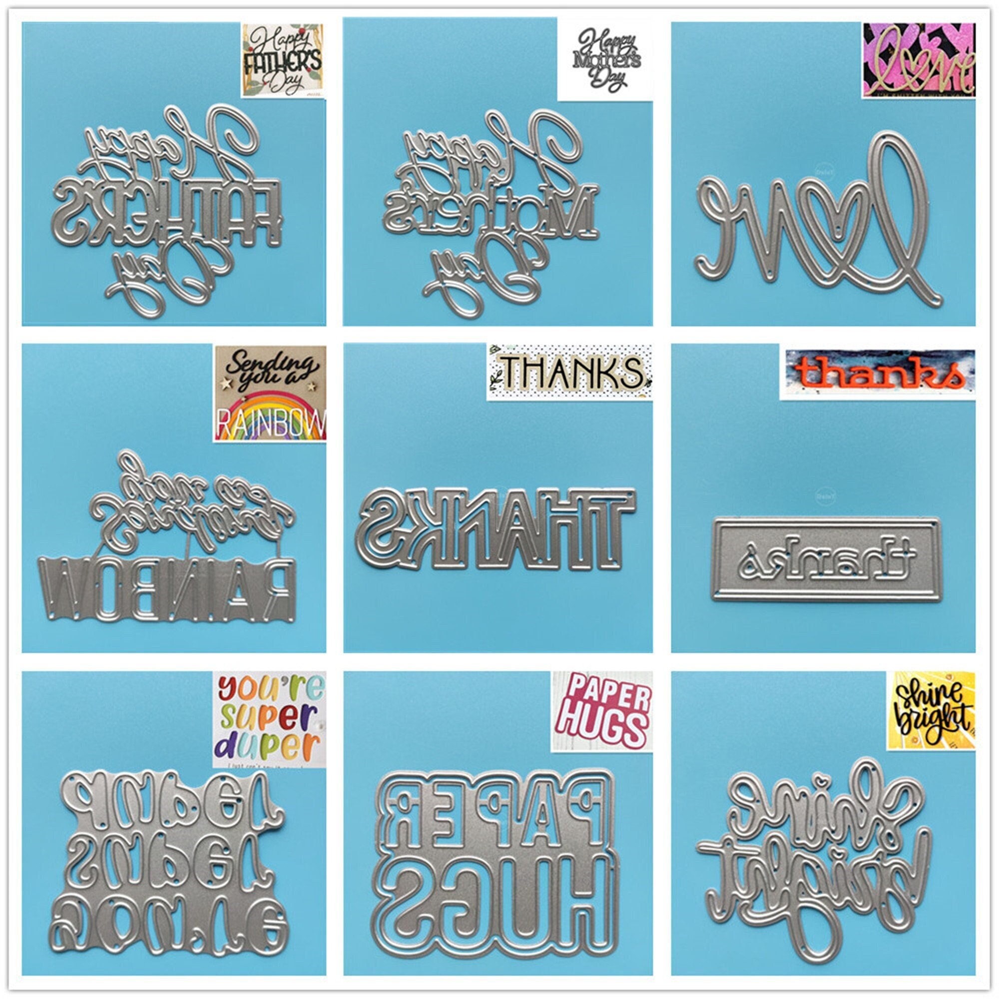 "Sending Hugs" Phrase Metal Cutting Dies Set – Card Making & Scrapbooking Embossing Templates, Photo Frame DIY Kit