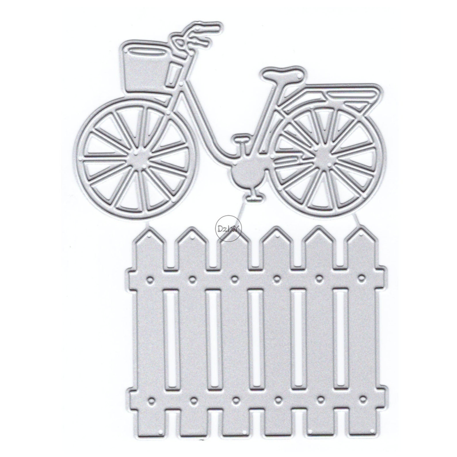 Dzixy Bicycle Fence Metal Cutting Dies for Card Making Paper Embossing ...
