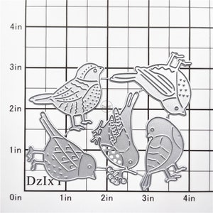 Dzixy Five Birds Metal Cutting Dies for Card Making Paper Embossing Die ...