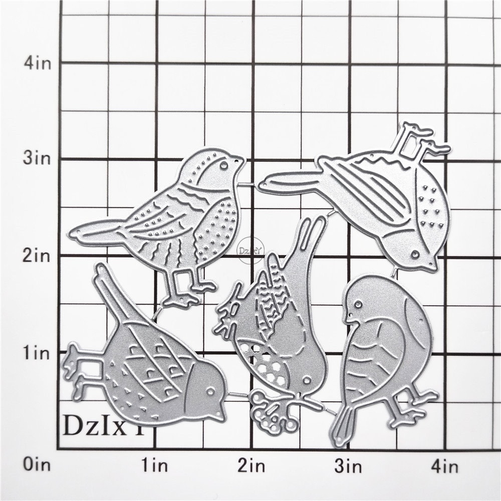 Dzixy Five Birds Metal Cutting Dies for Card Making Paper Embossing Die ...