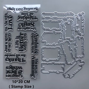 2022 NIEUWE Engelse woorden Duidelijke stempels en metalen snijmatrijzen voor scrapbooking materiaal DIY papier reliëf stencils afdichtingen ambachten