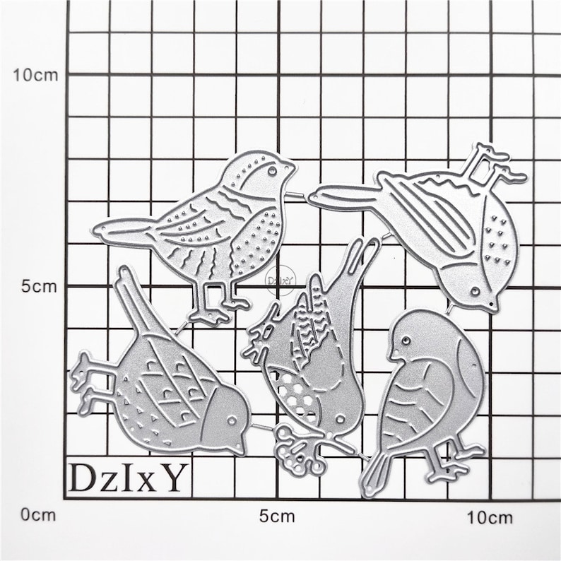 Dzixy Five Birds Metal Cutting Dies for Card Making Paper Embossing Die ...