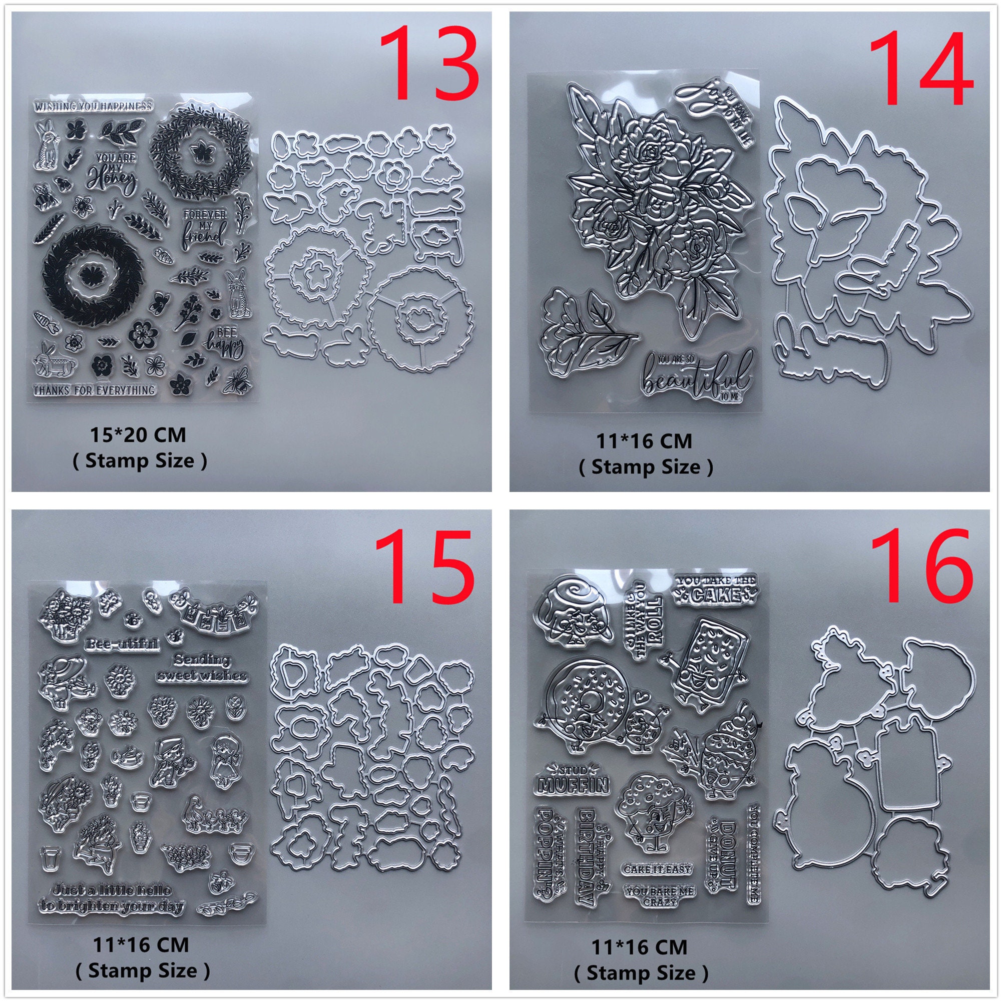 29種類の動物のクリアスタンプと金属カッティングダイ