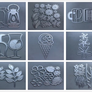28 ontwerp bloemen bladeren metalen stansmessen • 2022 NIEUW stansmessen voor kaarten maken • DHZ reliëfstansvormen • scrapbooking stencils