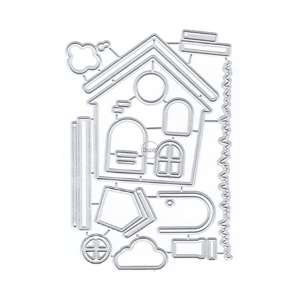 DzIxY Houses Frame Clouds Metal Cutting Dies for Card Making Paper Embossing Die Cuts Sets Crafts 2023 New Templates Stencils