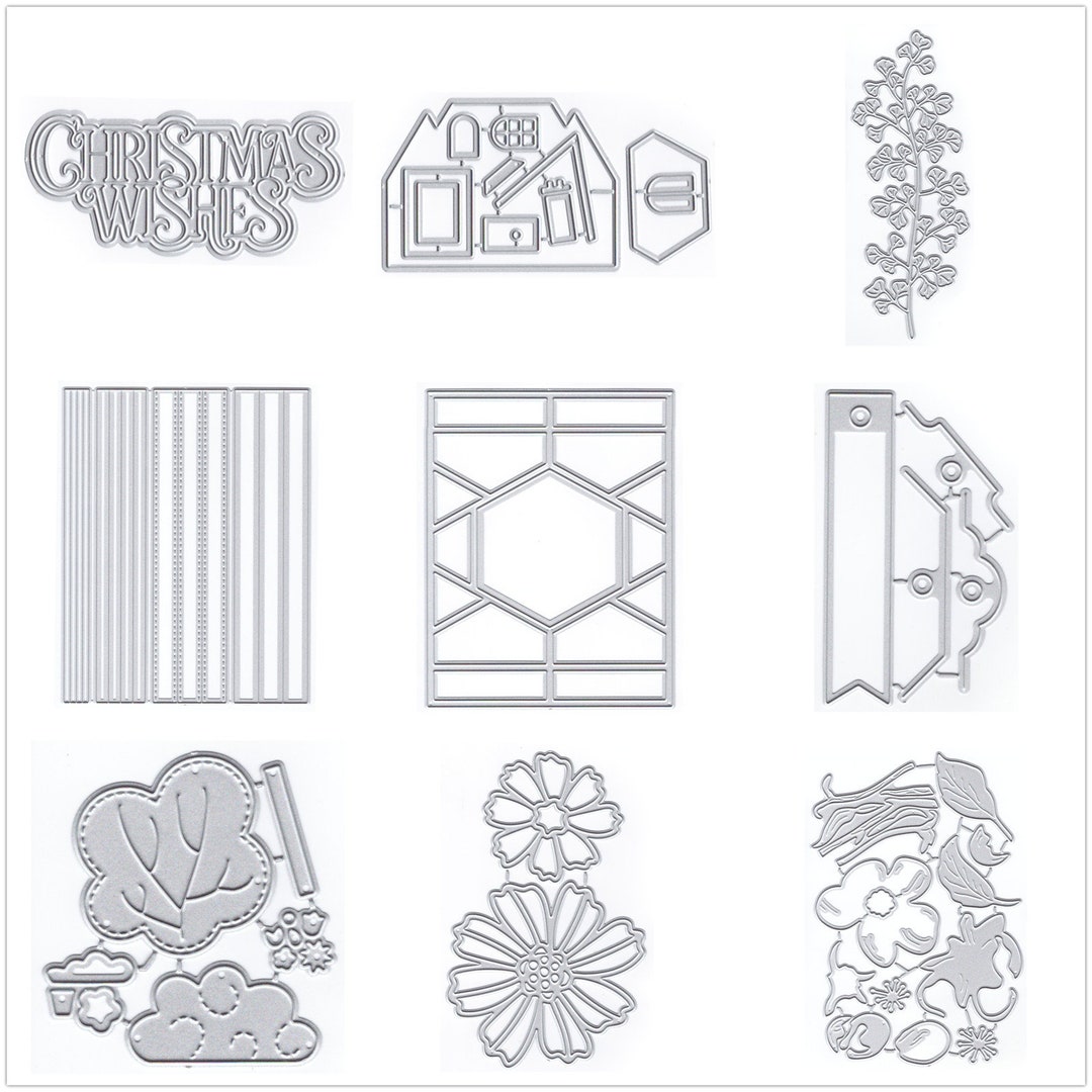 18 Design Flowers Leaves Metal Cutting Dies for Card Making Paper ...