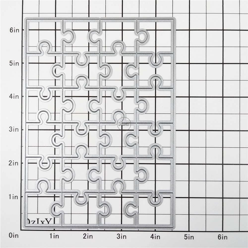 Dzixy Rectangle Puzzle Metal Cutting Dies for Card Making Paper ...