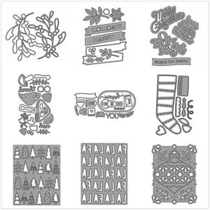 29 matrices de découpe en métal de Noël pour planche de fond pour la fabrication de cartes, gaufrage du papier, ensembles de découpes Album 2024 nouveaux modèles de pochoirs