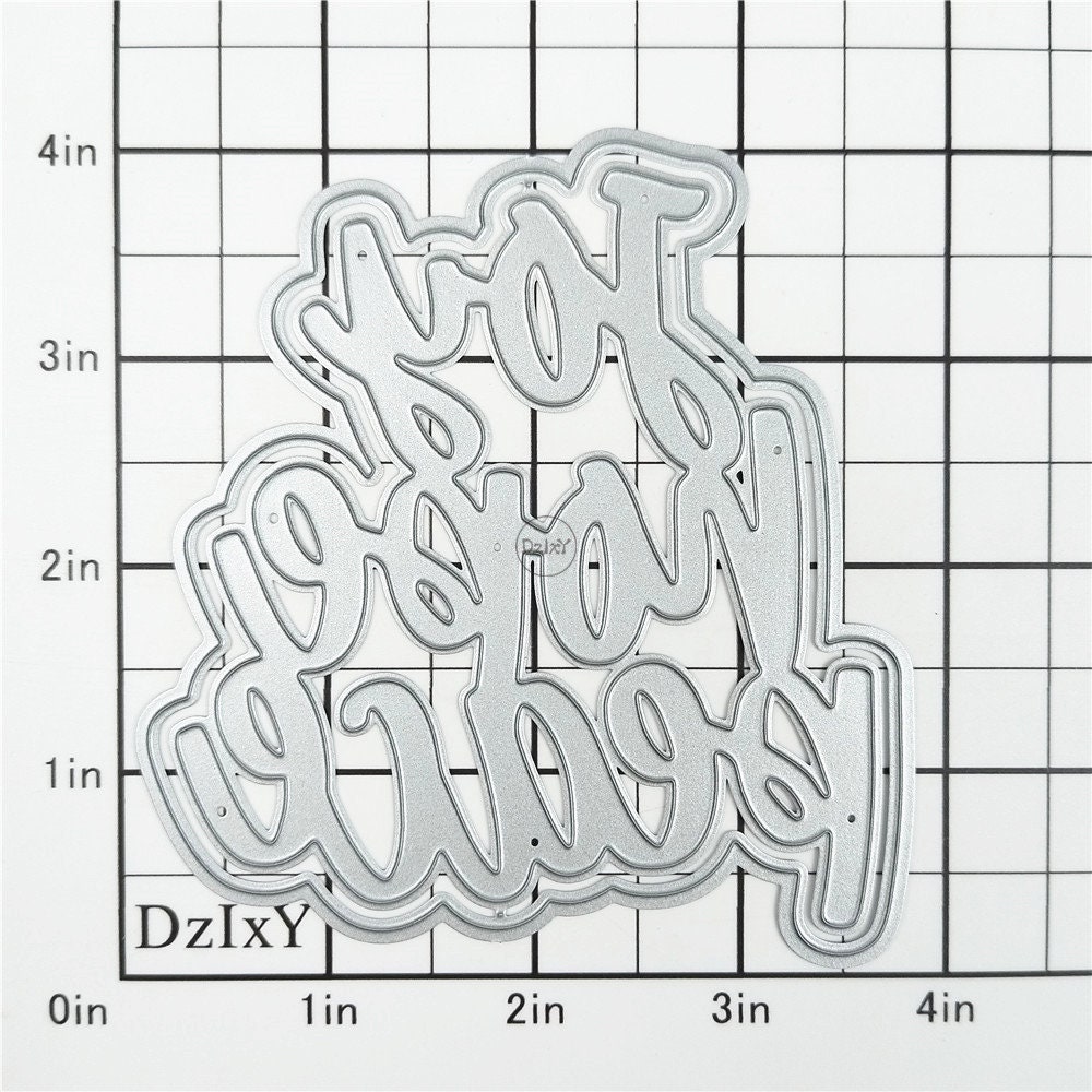 Dzixy Christmas Joy Hope Peace Metal Cutting Dies for Card Making Paper ...