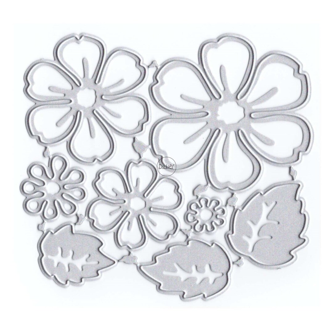 Dzixy Flower Leaves Metal Cutting Dies for Card Making Paper Embossing ...