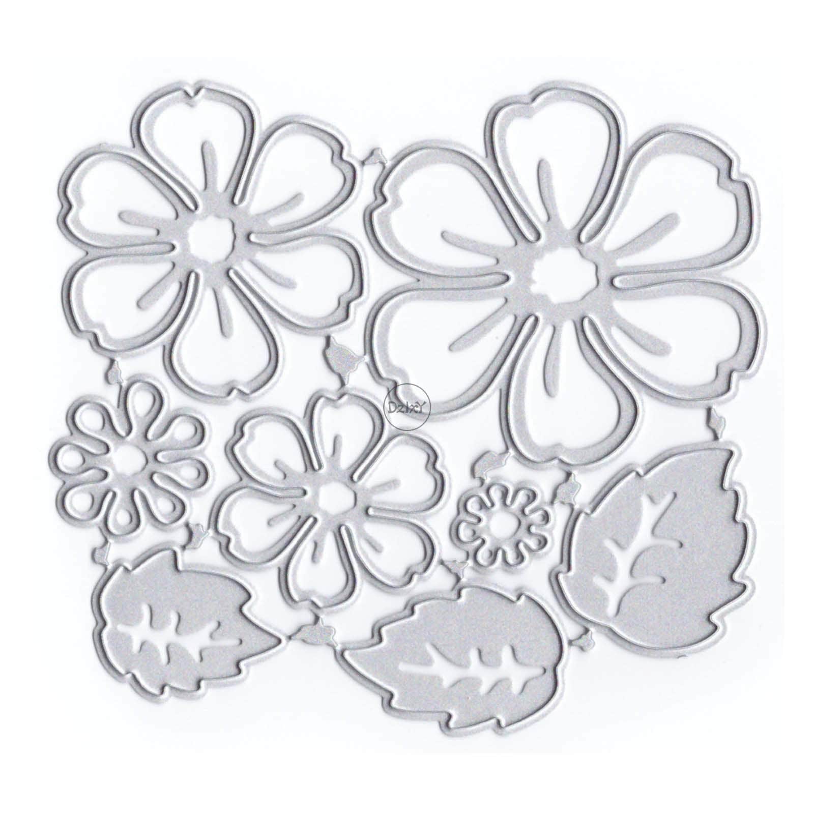 Dzixy Flower Leaves Metal Cutting Dies for Card Making Paper Embossing ...