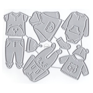 DzIxY - Troqueles de corte de metal para ropa de bebé, para hacer tarjetas, troqueles de papel para repujado, álbumes, manualidades, plantillas nuevas 2023
