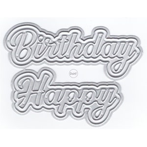 DzIxY Shadow Happy Birthday Metal Cutting Dies for Card Making Paper Embossing Die Cuts Sets Album 2023 Templates Stencils