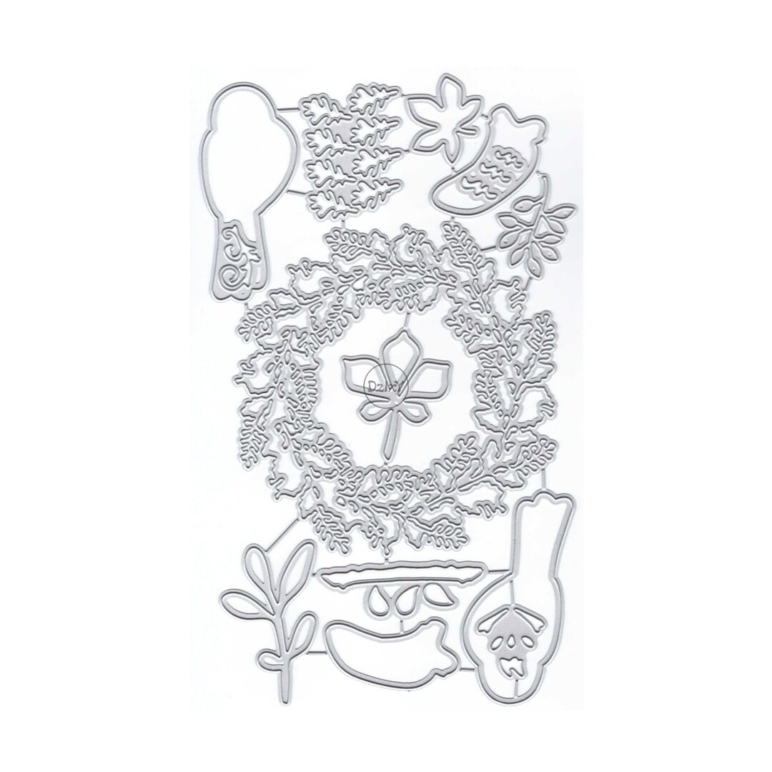 Dzixy Bird Leaves Garland Metal Cutting Dies for Card Making Paper ...