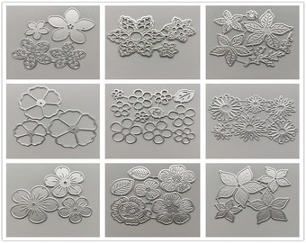 26 matrices de découpe de métal de fleurs design • 2022 NOUVELLES découpes de matrice pour la fabrication de cartes • Découpes de découpe en relief DIY • Pochoirs de papier de scrapbooking