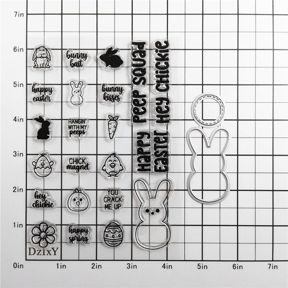 U.S. STENCILS STAMP(1inc/0.6inc/0.4inc)（Dzixy Rabbit Letter Clear 